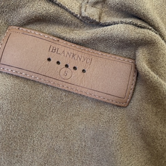 BLANK NYC Drape Front Faux Suede Zip Up Jacket In Hazelnut Brown Sz Small - Picture 8 of 10